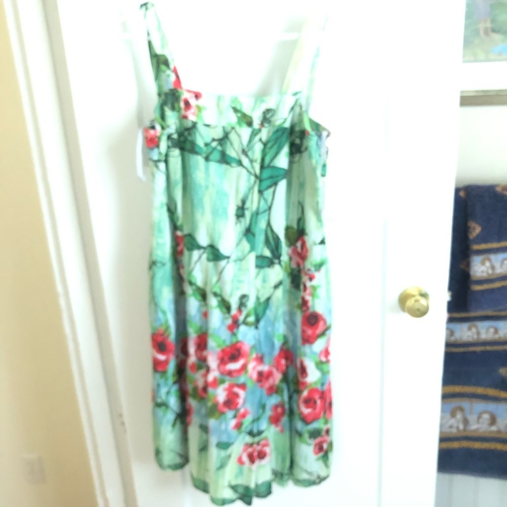 Steilmann size 16 flowery summer dressed- 100% cotton- lined- zipper- used